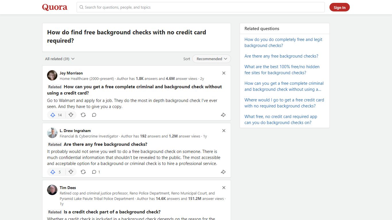 How do find free background checks with no credit card required?